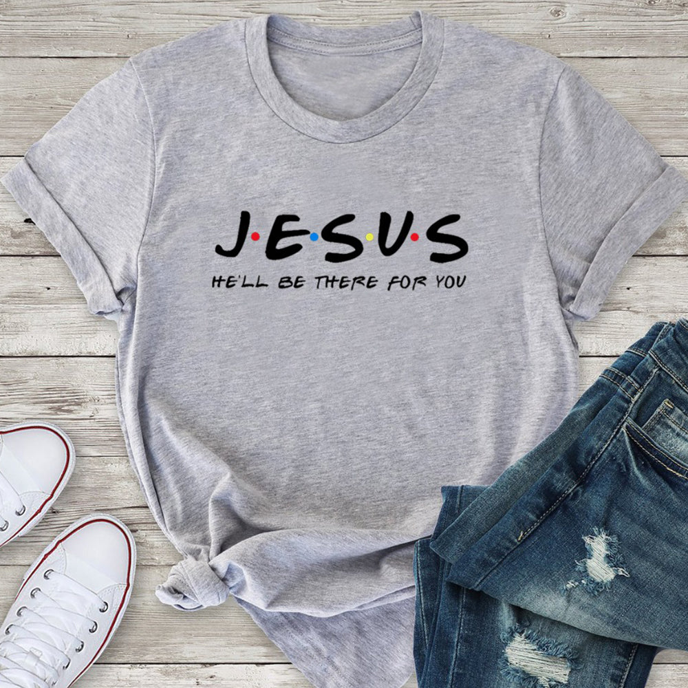 Jesus Friends Print Women T-shirts Cotton
