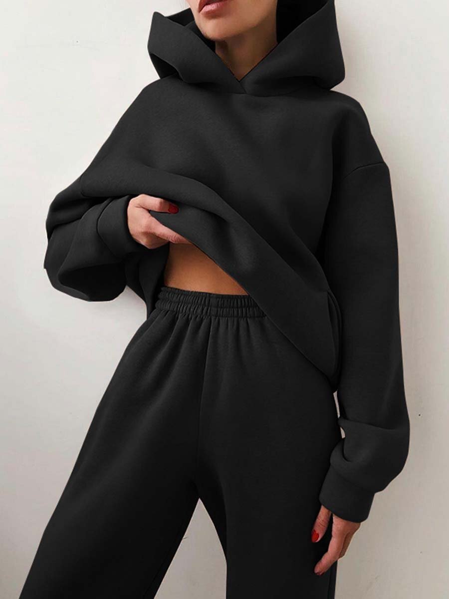 Women's Casual Hooded Sweater Two-piece