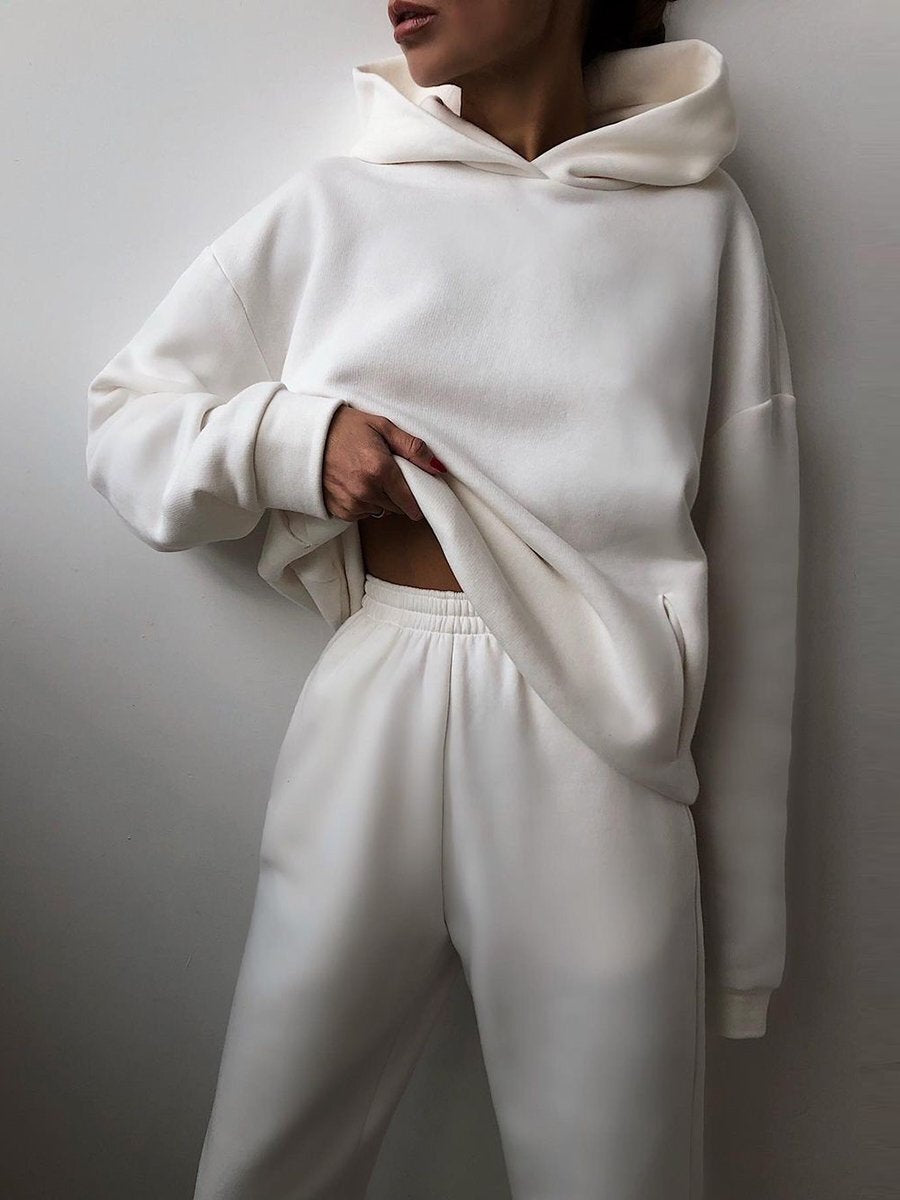 Women's Casual Hooded Sweater Two-piece