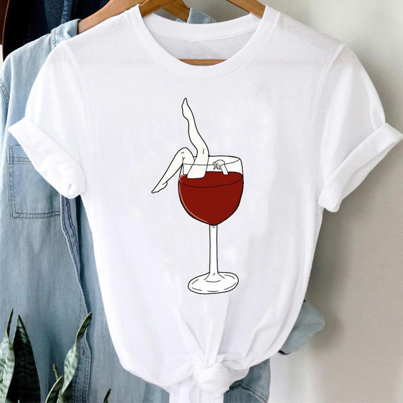 Wine Lady Short Sleeve Casual