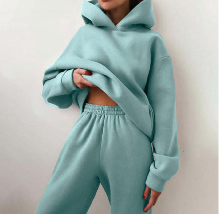 Women's Casual Hooded Sweater Two-piece