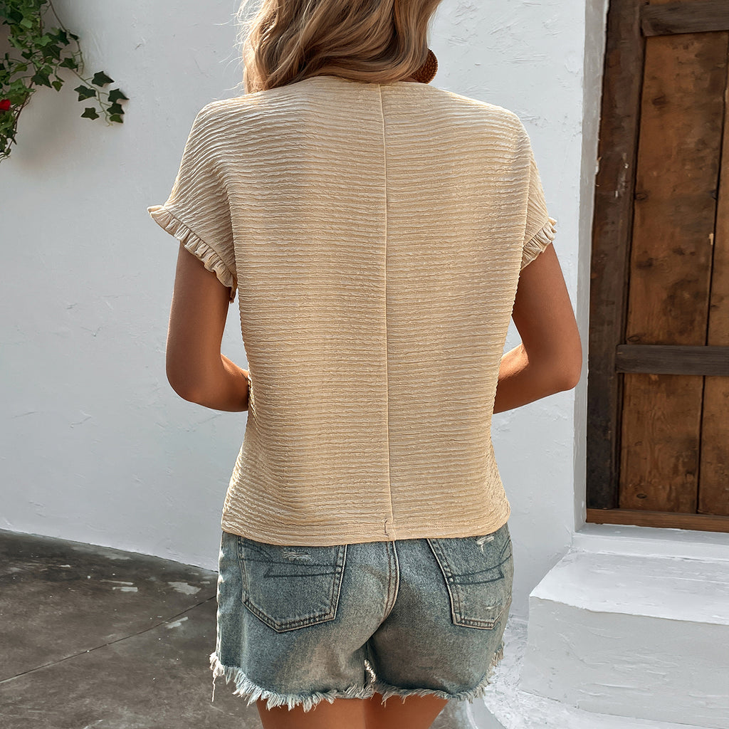 Women's Knitwear Casual Top Round Neck T-shirt