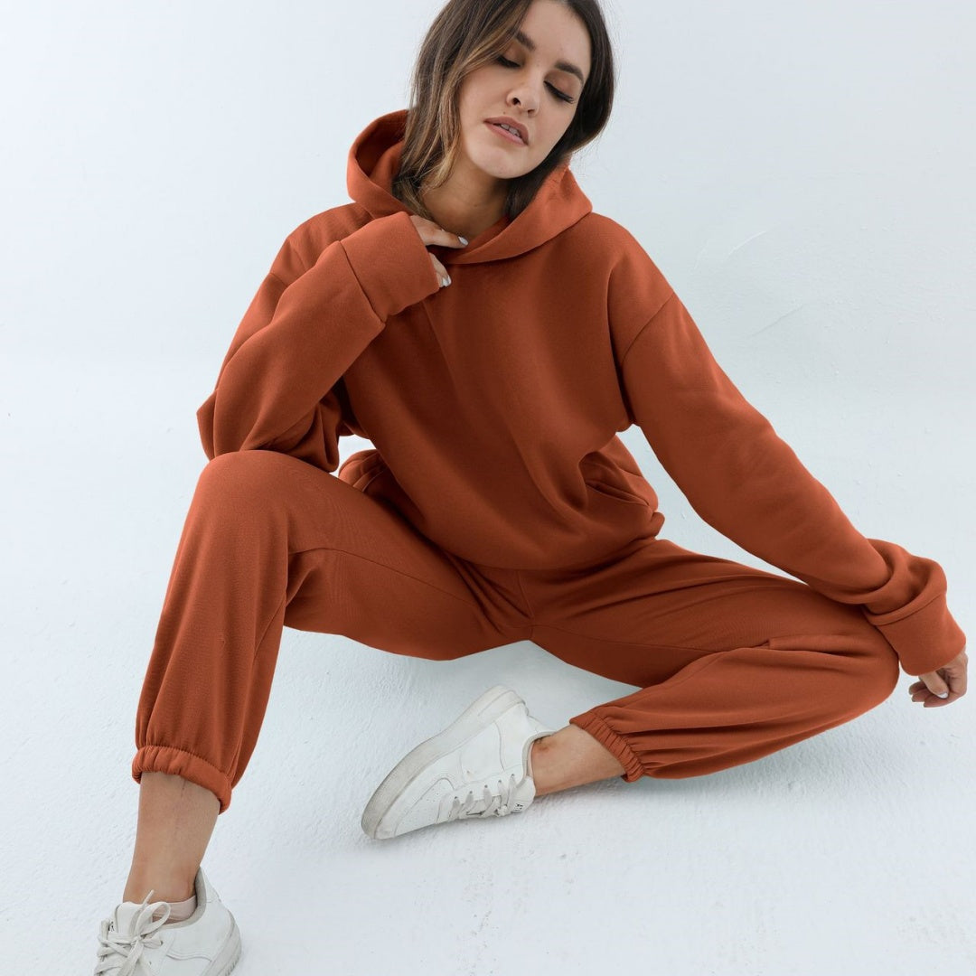 Women's Casual Hooded Sweater Two-piece