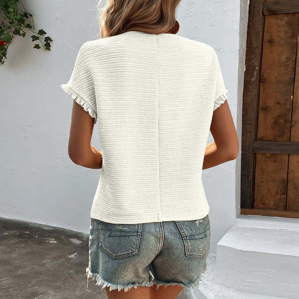 Women's Knitwear Casual Top Round Neck T-shirt